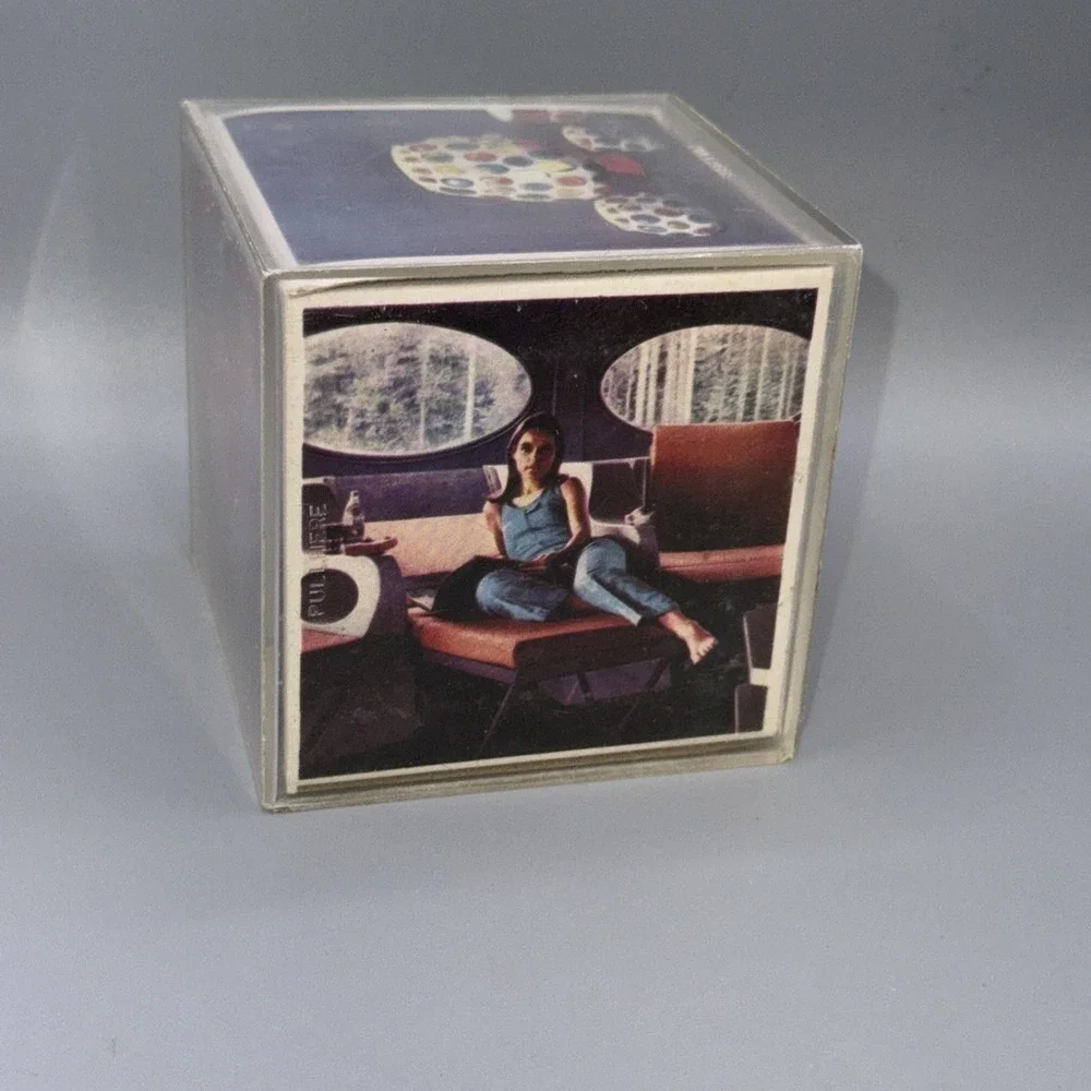 Vintage Acrylic Photo Cube Block Frame 1970's Holds 6 Pictures‎ Original Inserts
